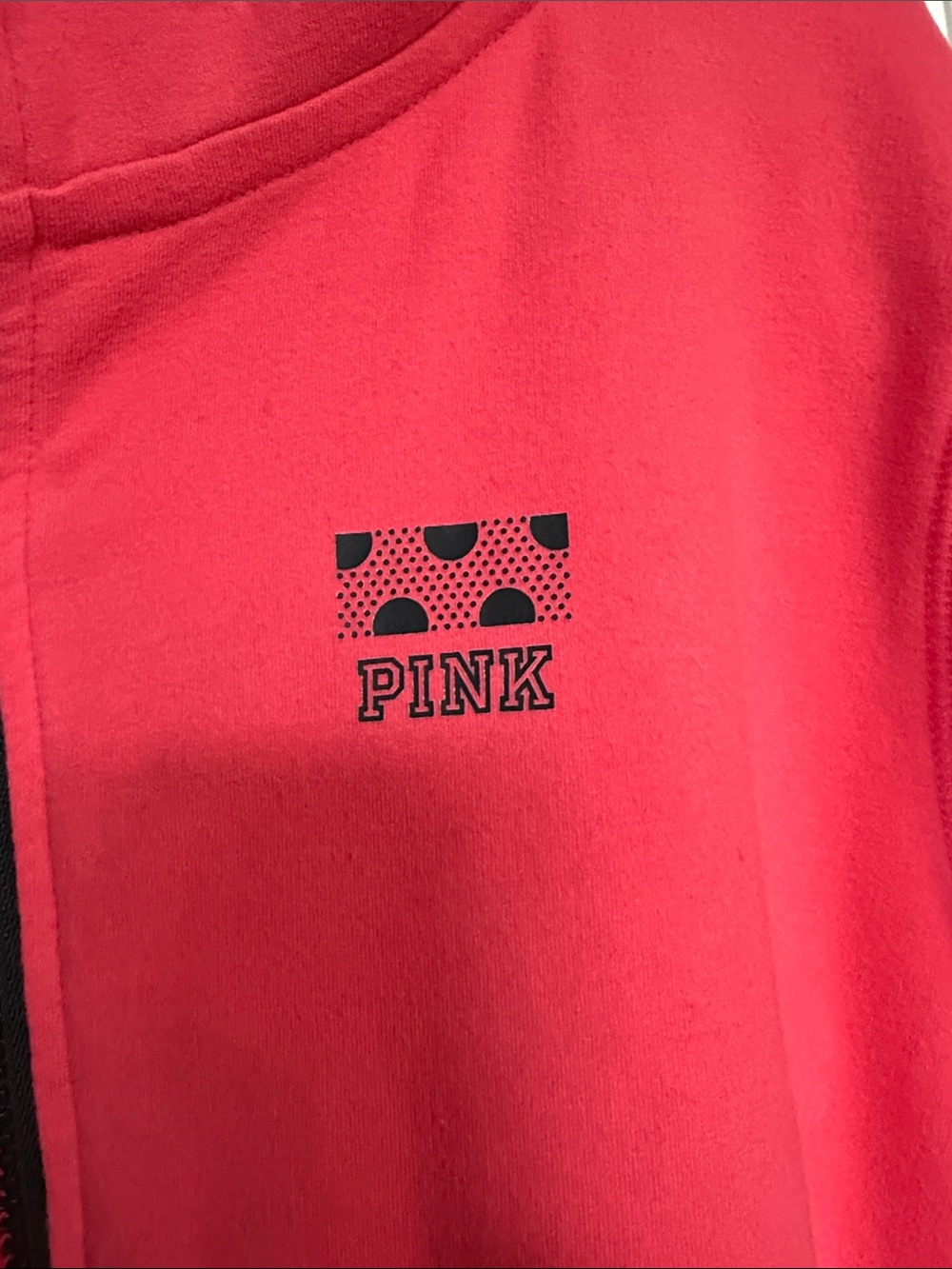 PINK Victoria's Secret Hot Pink Full-Zip Utility Hoodie Y2K Vintage Sz M - Picture 10 of 10